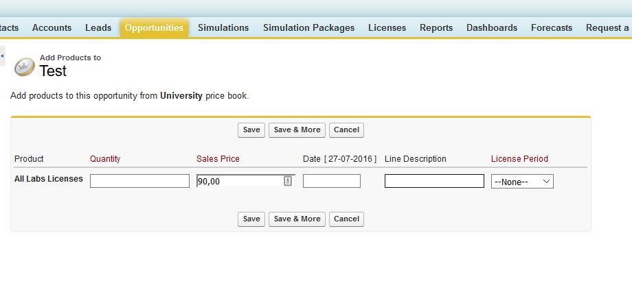 Add Products to Opps