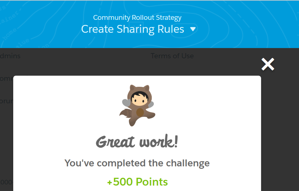Community Rollout Strategy Create Sharing Rules - Success!