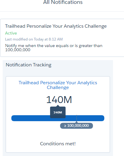 Trailhead Personalize Your Analytics error