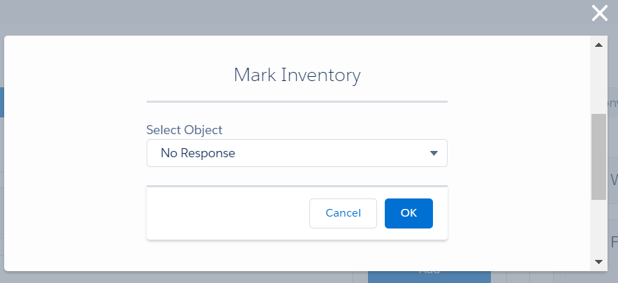 Modal component with List of values and Ok and Cancel button
