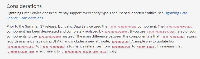 Using targetFields attribute over targetRecord attribute in force:recordData tag