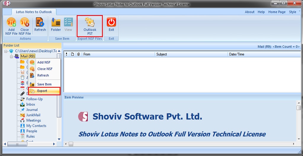 Shoviv Lotus Notes to Outlook converter