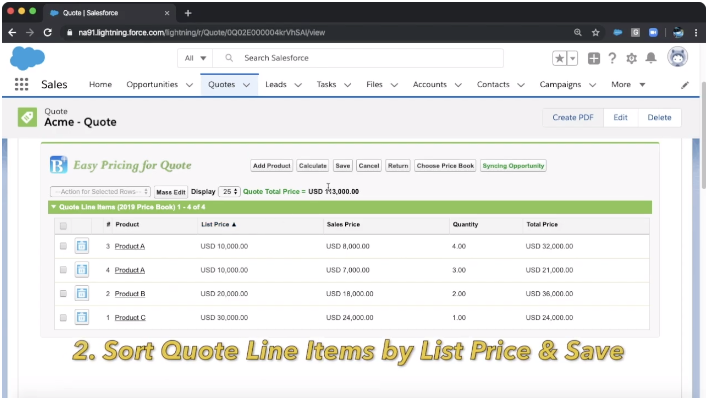 Sort Quote Line Items and Create PDF Made Easy in Salesforce
