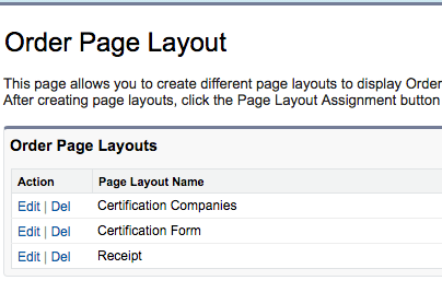 Orders/Certification tab page layouts